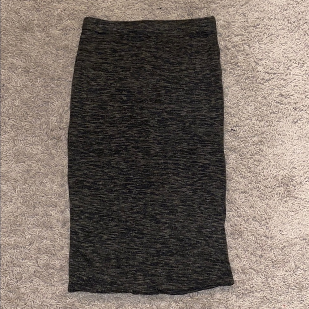 Hunter green sweater midi skirt